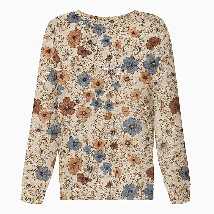Lässige Langarm-Bluse mit Blumendruck - Lorine