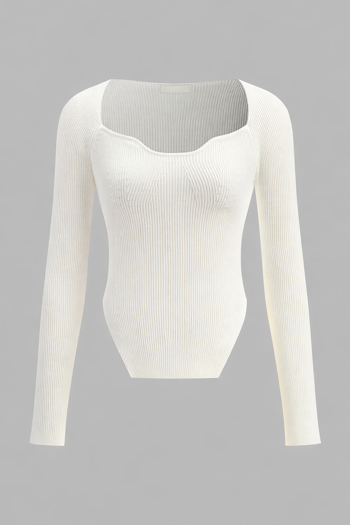 Gestricktes Damen-Top mit herzförmigem Ausschnitt - Brynhildr