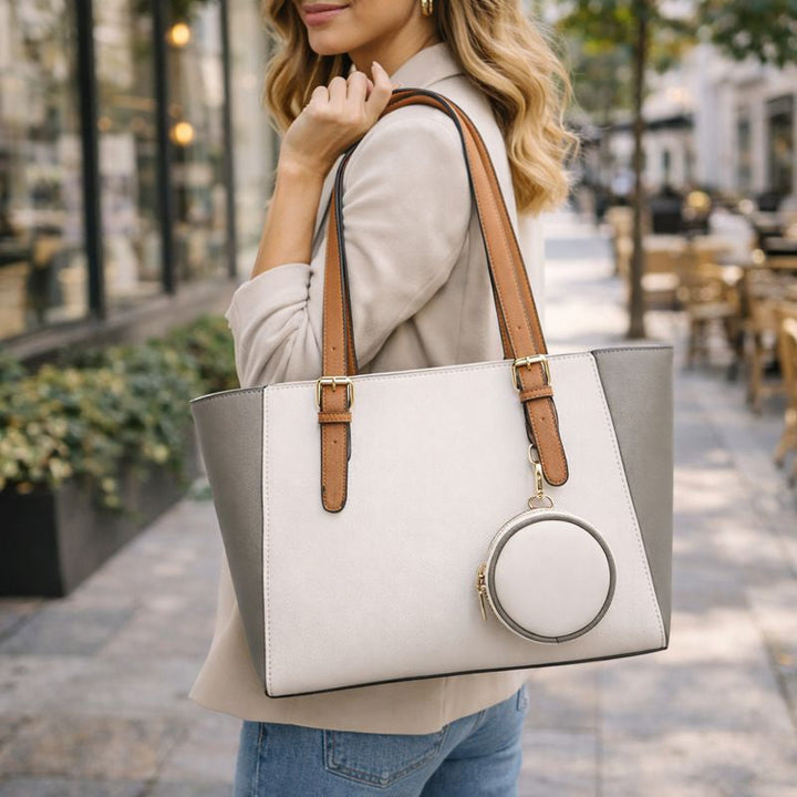 Elegante Damen-Tragetasche mit zweifarbigem Design