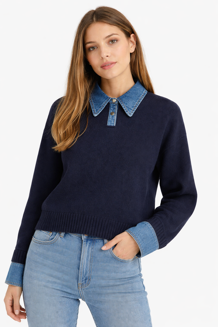 Damen-Pullover mit Hemdkragen - Alriksa
