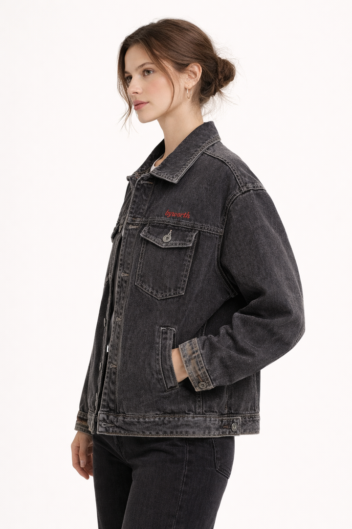 Klassische Jeansjacke mit Knopfleiste für Damen - Hildegard