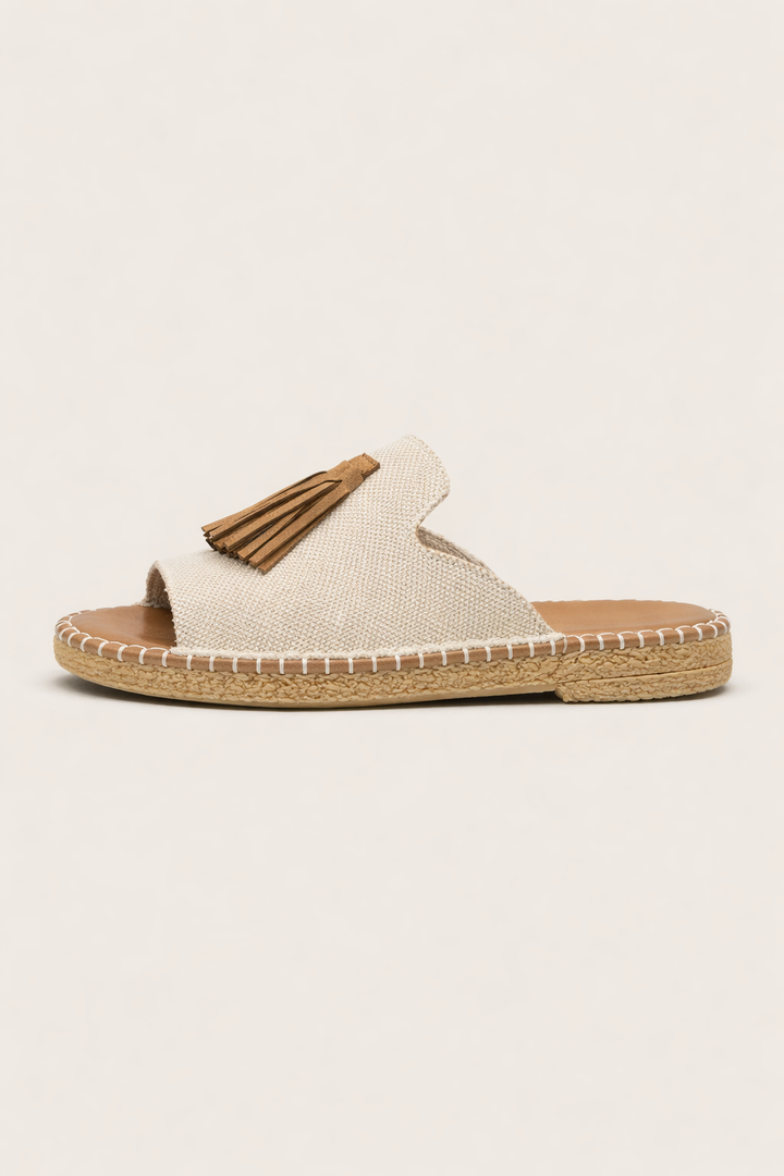 Flache Damensandalen mit Quaste - Annelie