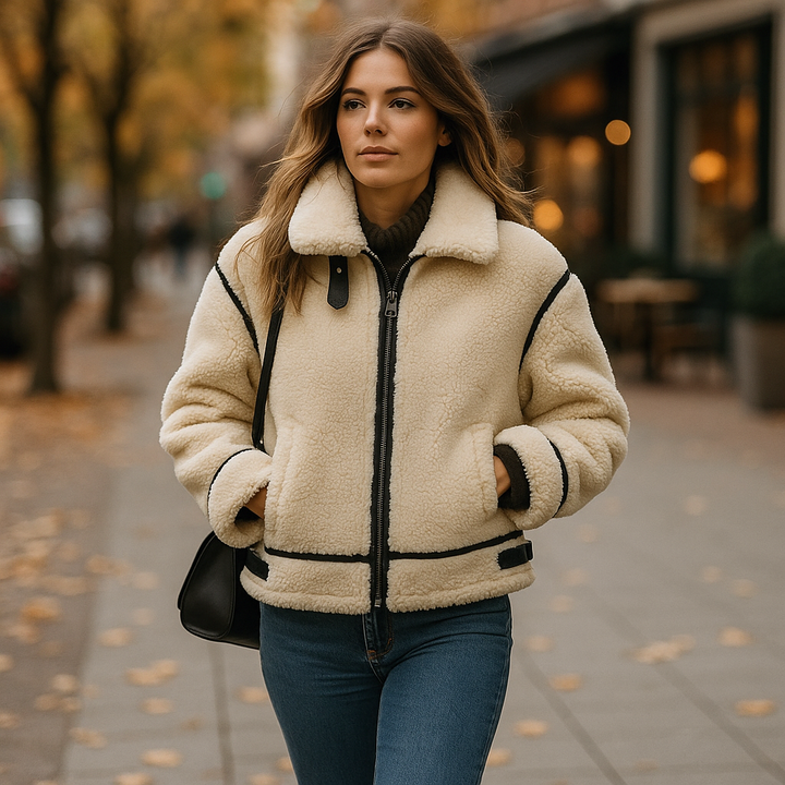 Damen-Fleecejacke mit scharfen Paspeln - Salma
