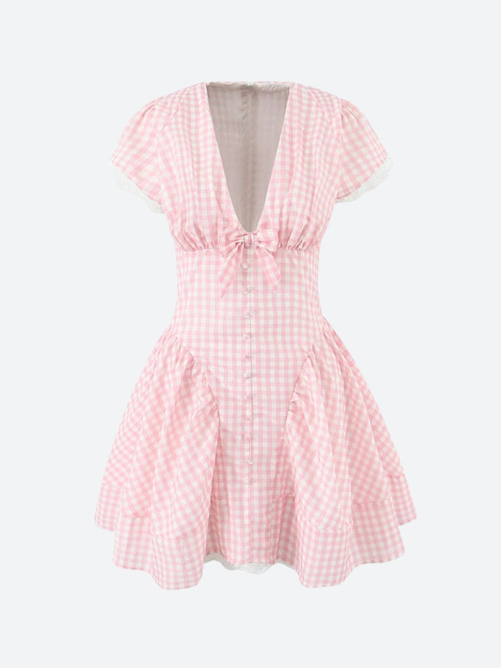 Damen Minikleid mit V-Ausschnitt - Ylvaine