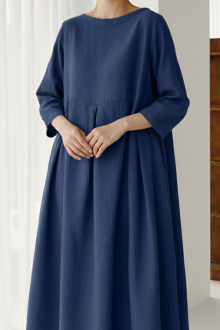 Weit geschnittenes Damenkleid aus Leinen - Elisa