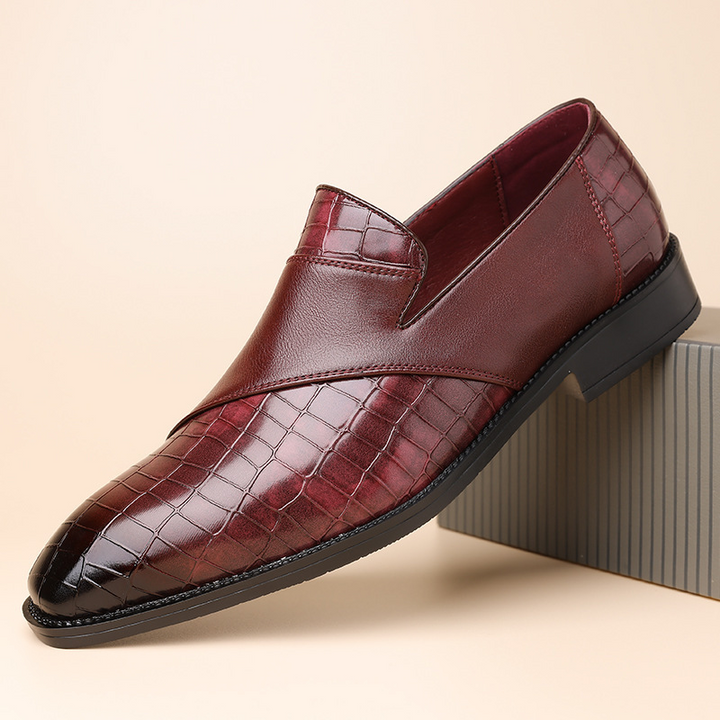 Slipper aus veganem Leder mit geprägter Textur für Männer - Barrett