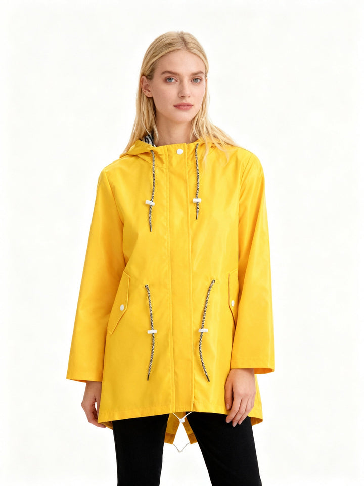 Wasserdichte Damenjacke in gerader Silhouette mit Kapuze - Alvindra