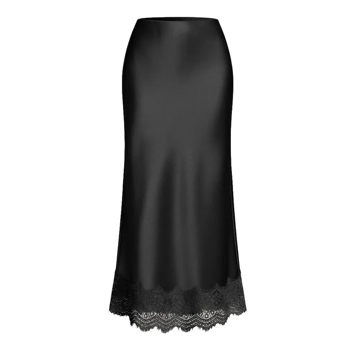 Damen Maxirock schlichtes Finish Spitze Detail eleganter Stil - Mireya