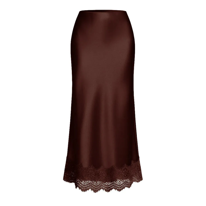 Damen Maxirock schlichtes Finish Spitze Detail eleganter Stil - Mireya