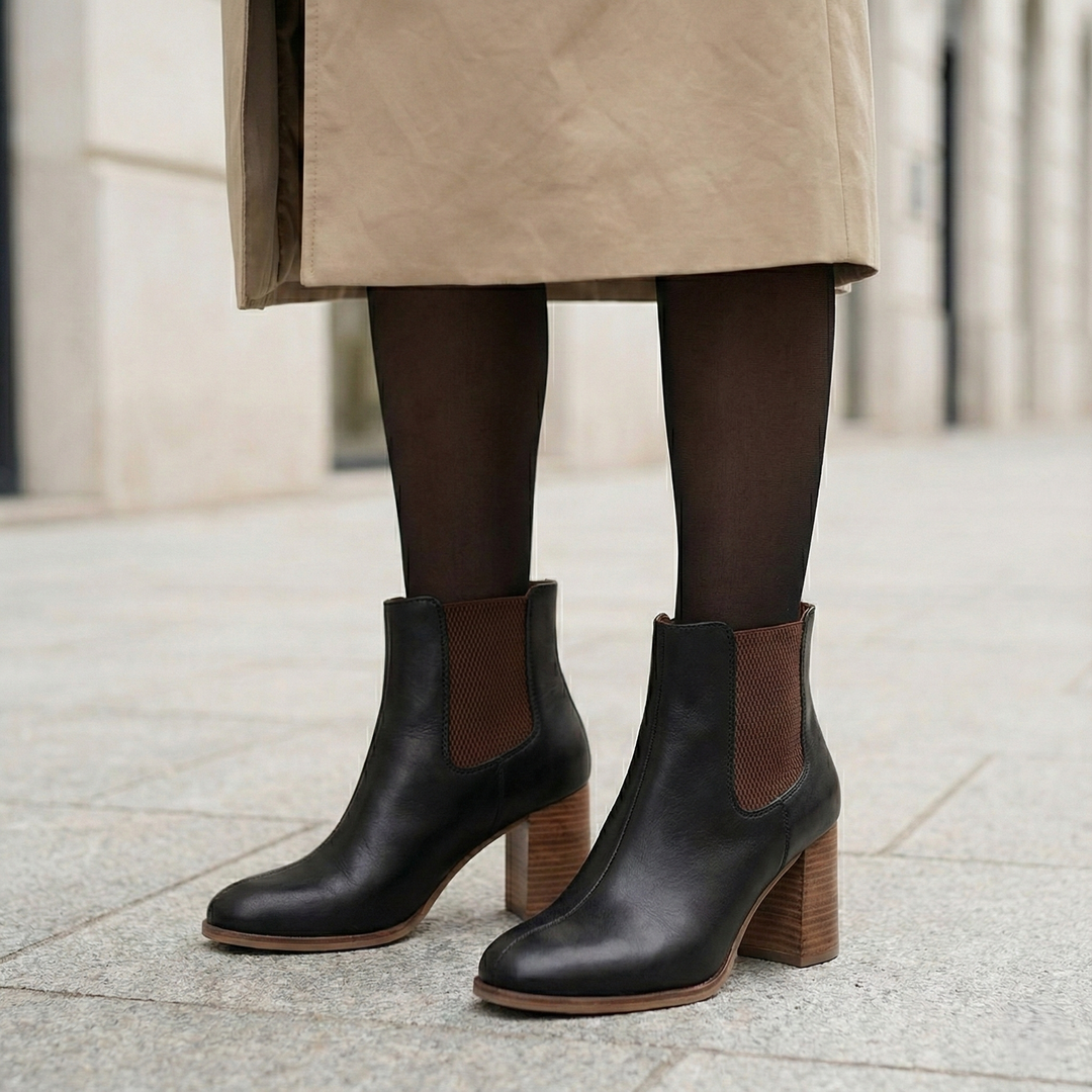 Geometrische Damenstiefeletten mit Gummizug - Rous