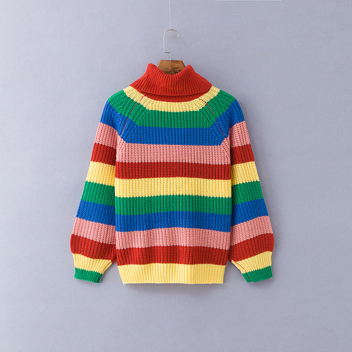 Desirée - Damenpullover mit Regenbogenstreifen