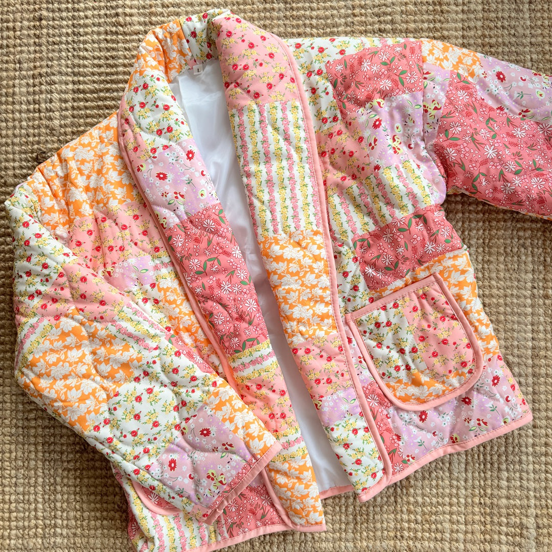 Gesteppte Jacke mit Blumenmuster für Frauen - Eirlys