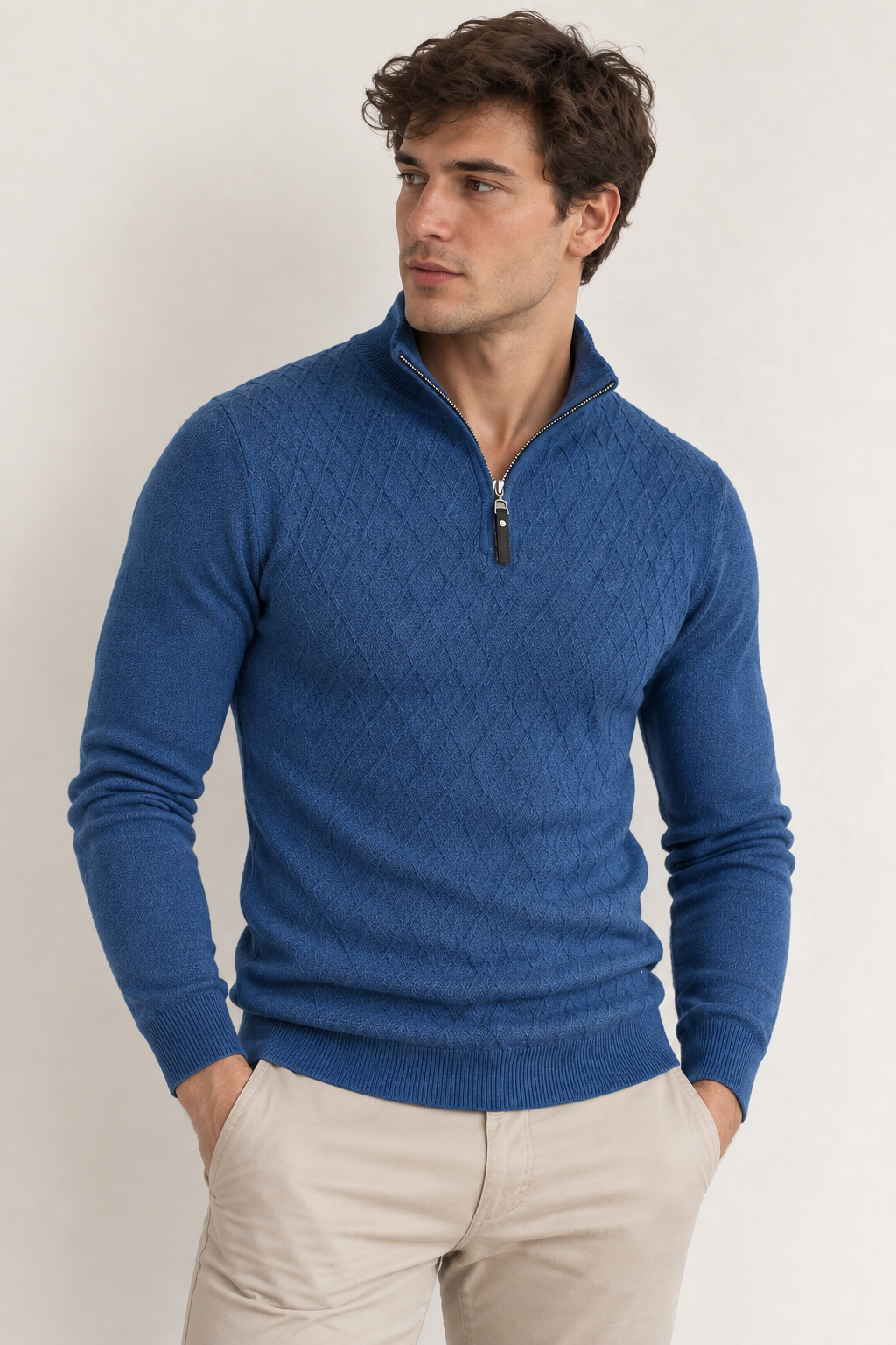Strickpullover mit halbem Reißverschluss – Nivard