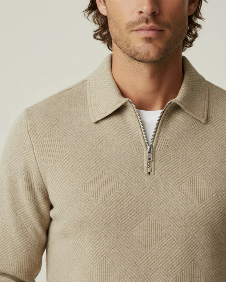 Herrenpullover mit Polokragen und Reißverschluss – Gauthier