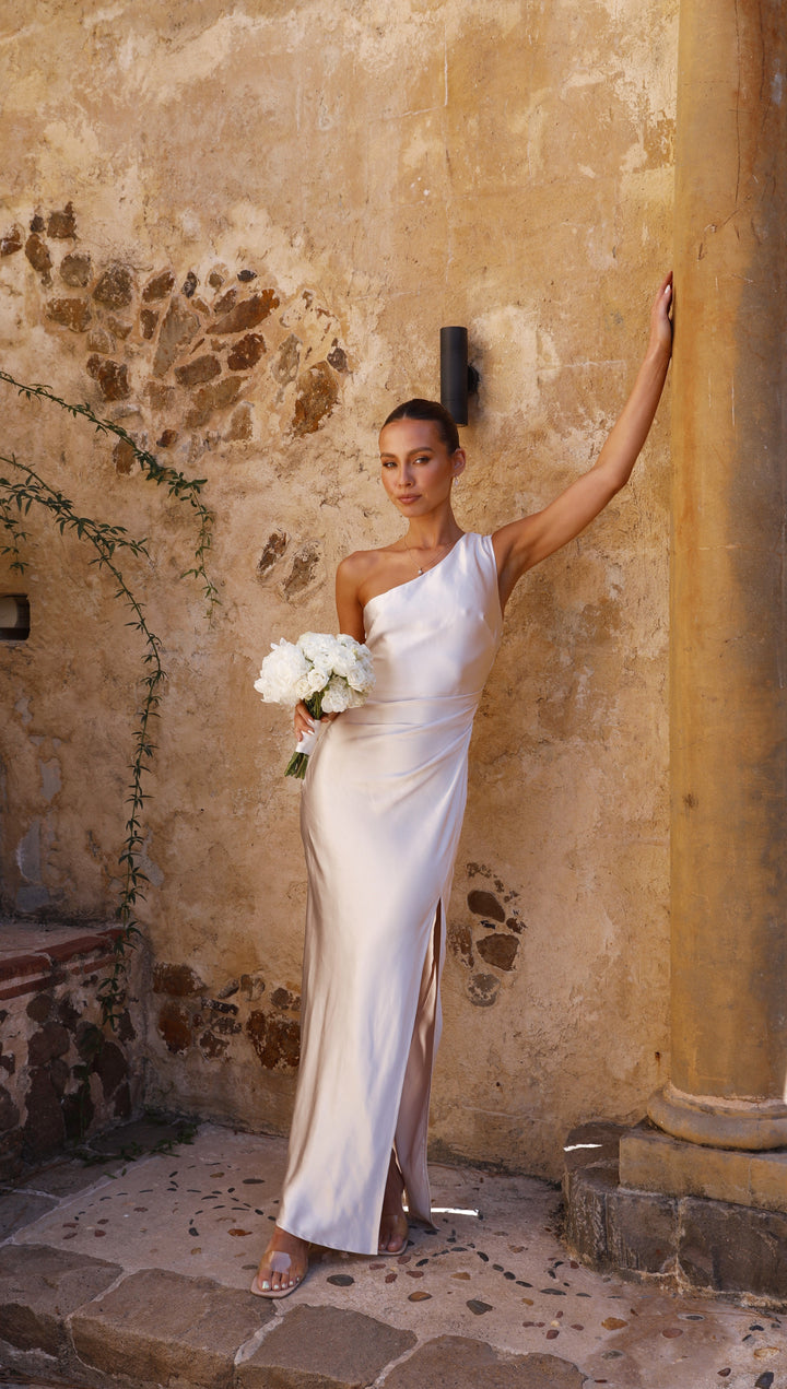 Langes Ein-Schulter-Kleid für Damen – Marim