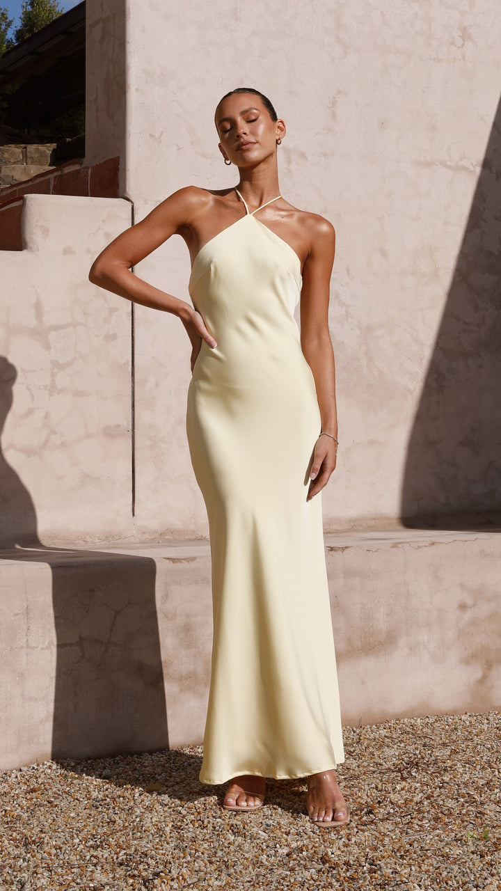 Langes Halter-Partykleid für Damen – Marce