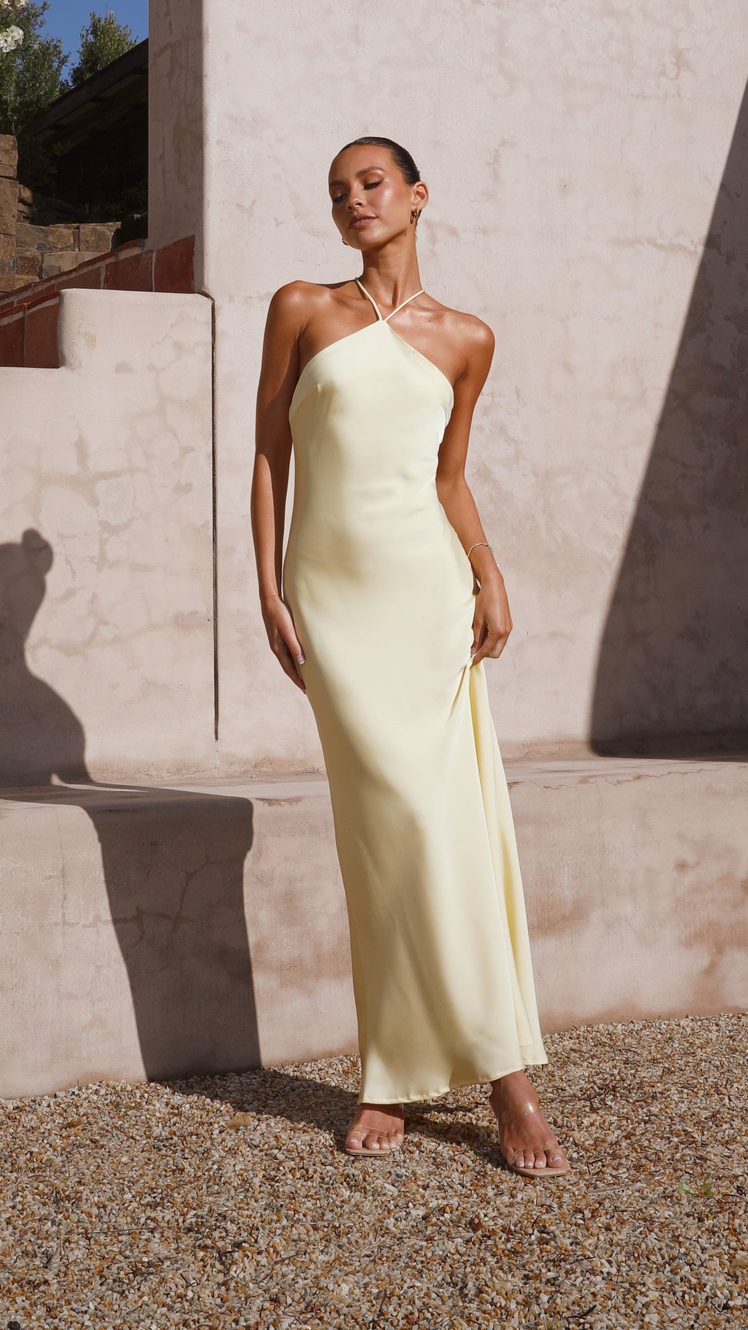 Langes Halter-Partykleid für Damen – Marce