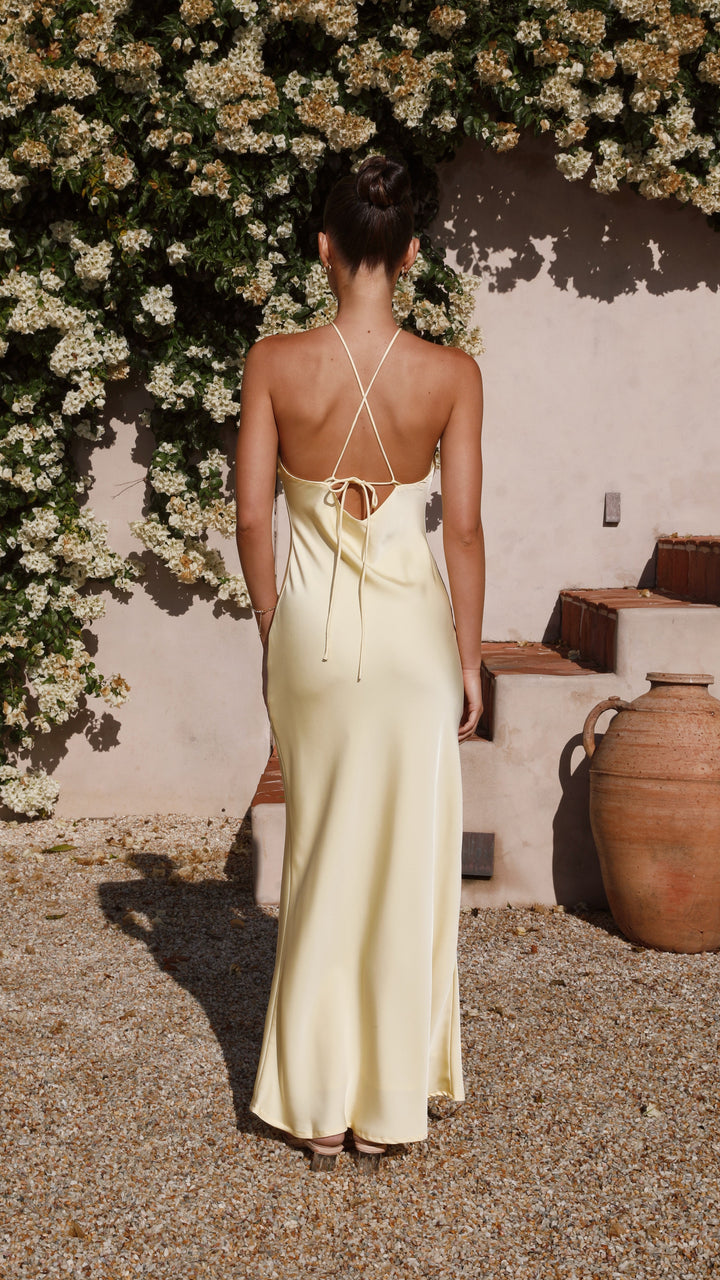 Langes Halter-Partykleid für Damen – Marce