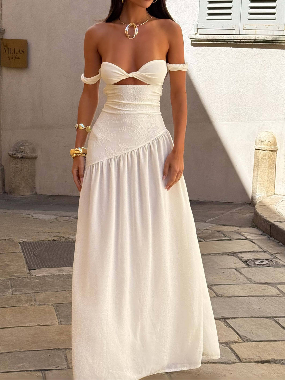 Maxikleid für Frauen mit Schlitz vorne - Helga