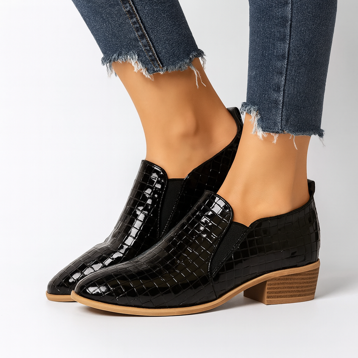 Vegane Damen Oxford Schuhe geometrisches Relief - Marcy