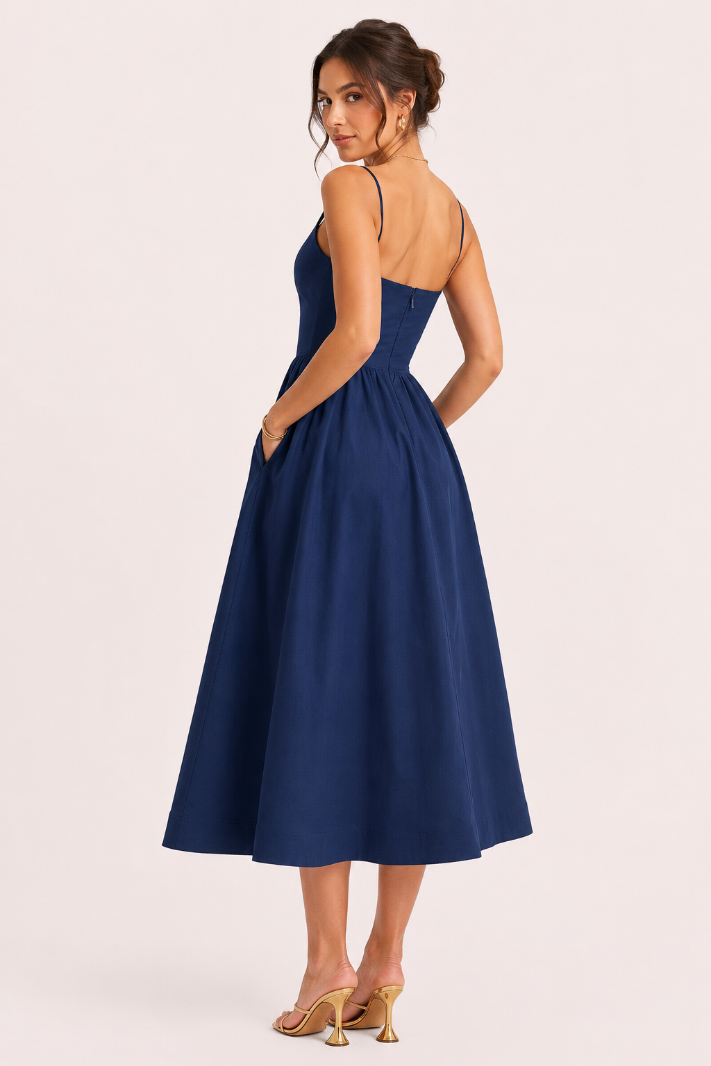 Damen Midi-Träger Kleid lässig Sommer Stil bequem - Marie