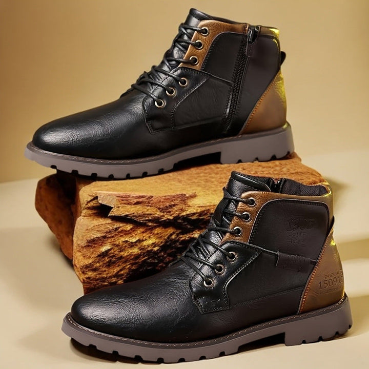 Herren Lederstiefel mit rutschfester Sohle - Jason