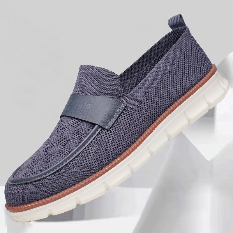 Schnürloser gewebter Herren-Slipper mit geteilter Sohle - Bruno