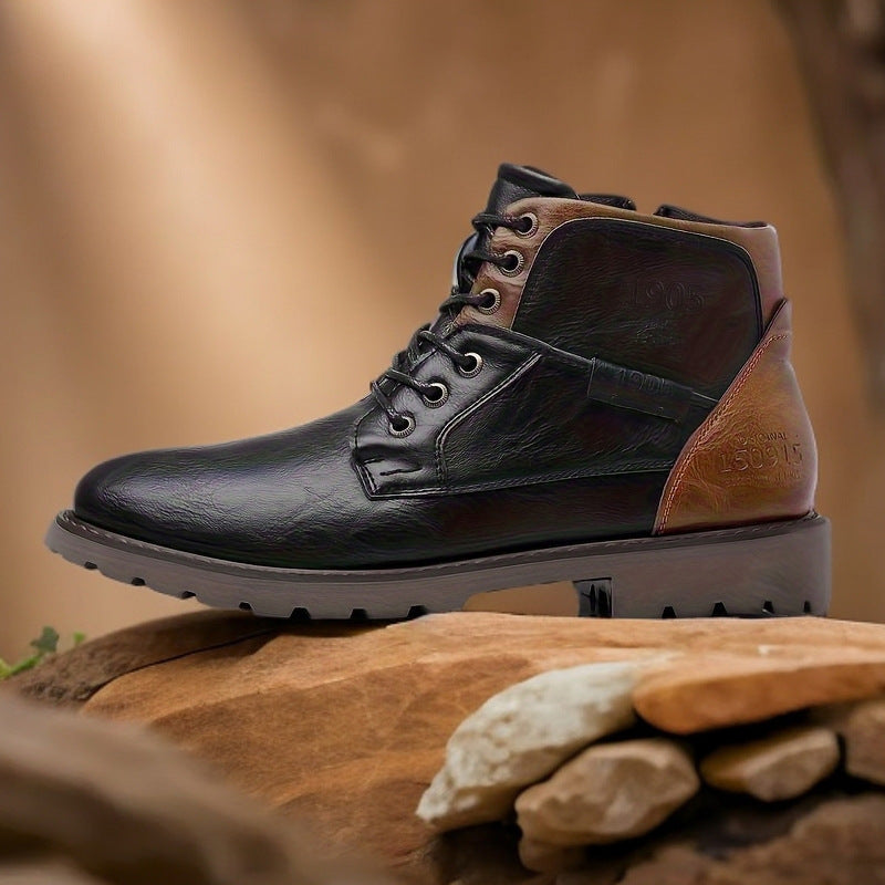 Herren Lederstiefel mit rutschfester Sohle - Jason
