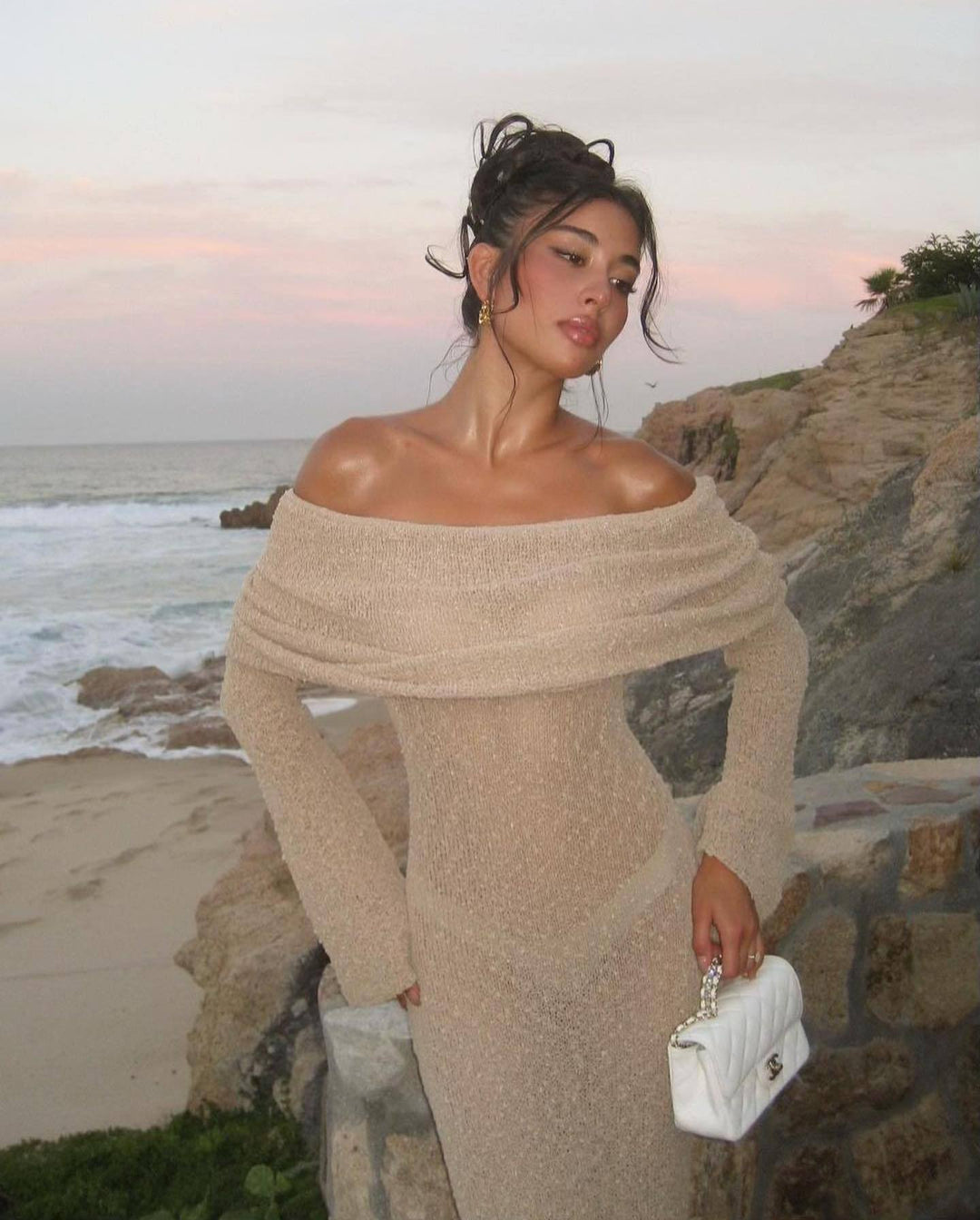 Schulternahes Maxikleid für Frauen - Adelheid