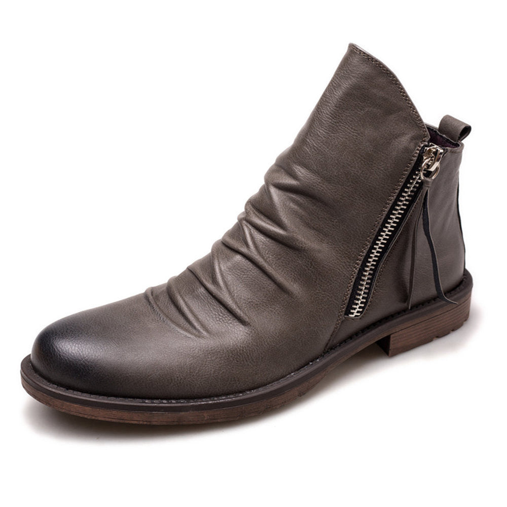 Herren Lederstiefelette mit seitlichem Reißverschluss - Alex