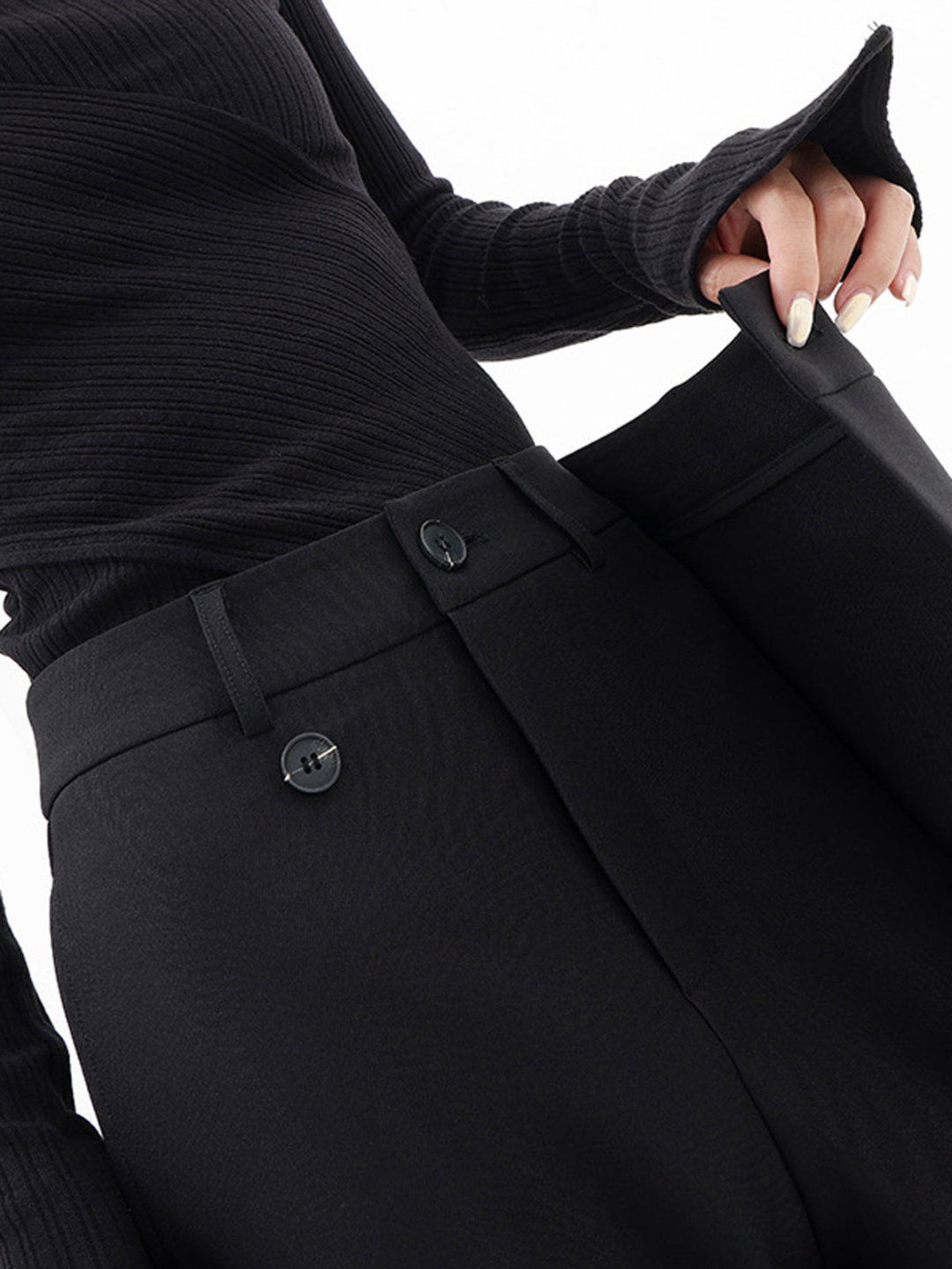 Weit geschnittene Damenhose mit strukturiertem Bund - Arleth