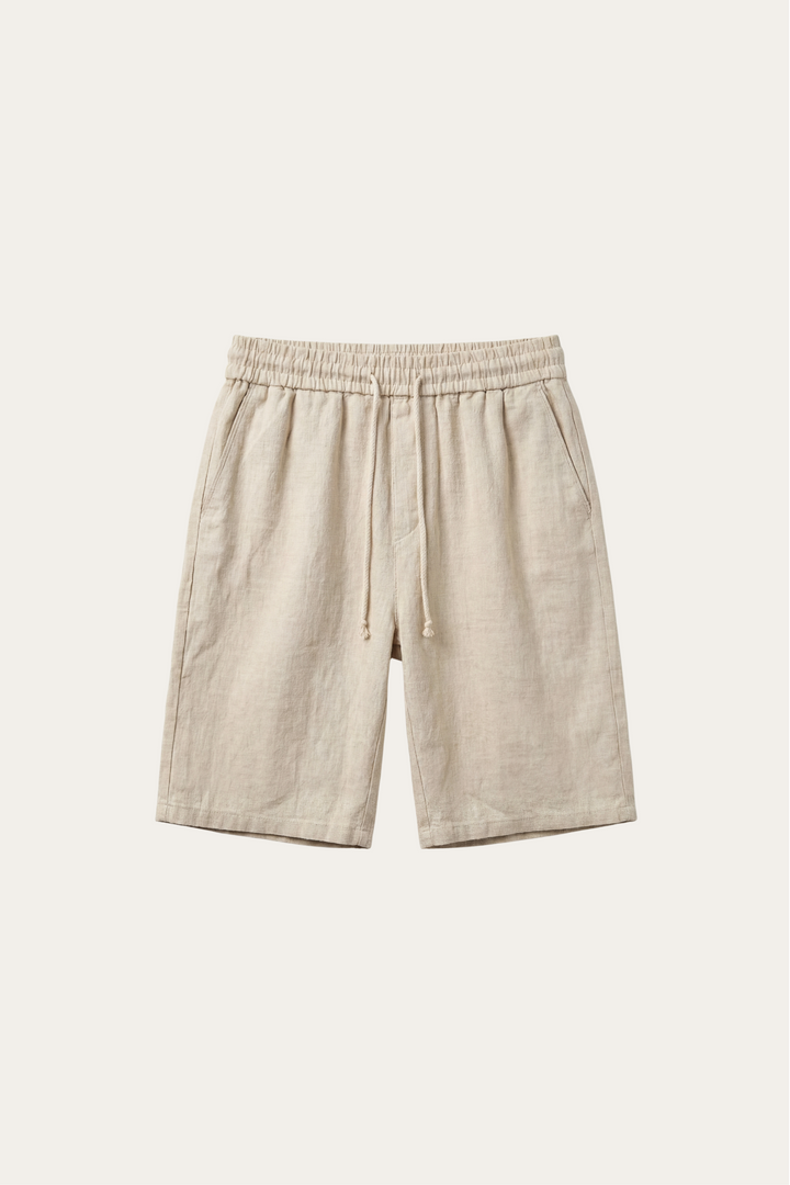 Shorts aus Leinen mit elastischem Bund und Kordelzug für Männer - Lecce