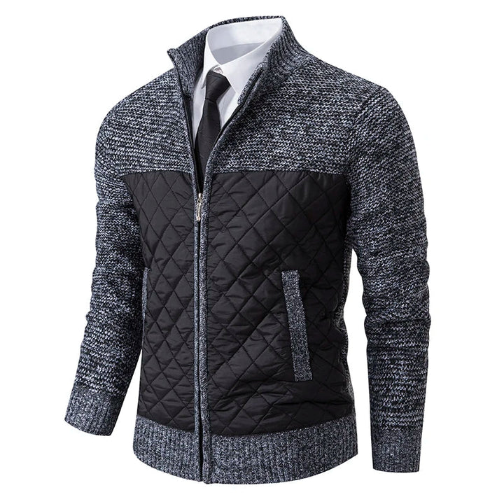 Herren Strickjacke hoher Kragen gesteppt - Ralph
