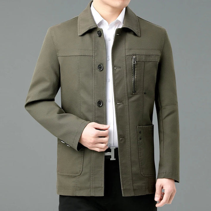 Leichte Baumwolljacke mit bedrucktem Innenfutter - Jens