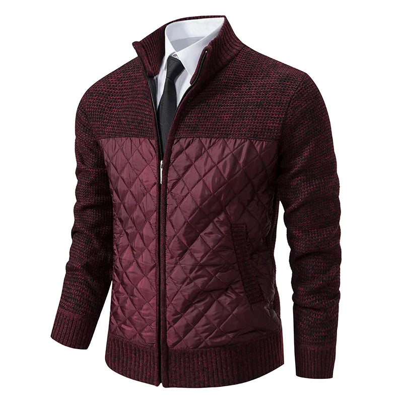 Herren Strickjacke hoher Kragen gesteppt - Ralph