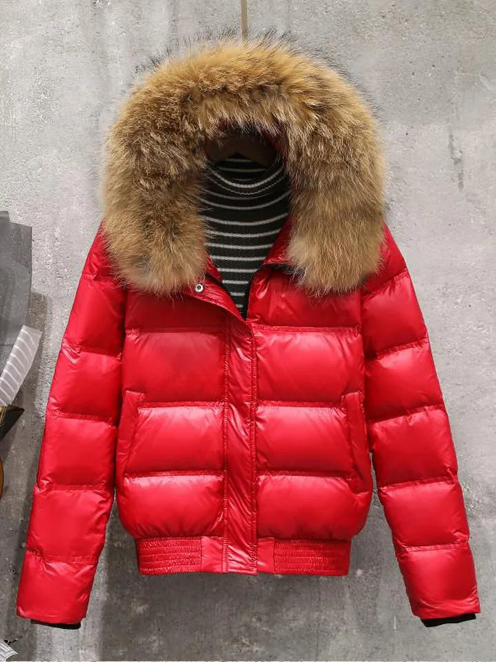 Steppjacke für Damen mit umlaufender Kapuze - Romantza