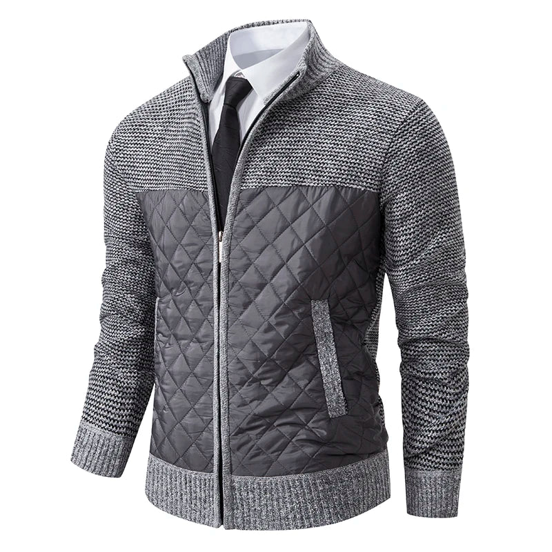 Herren Strickjacke hoher Kragen gesteppt - Ralph