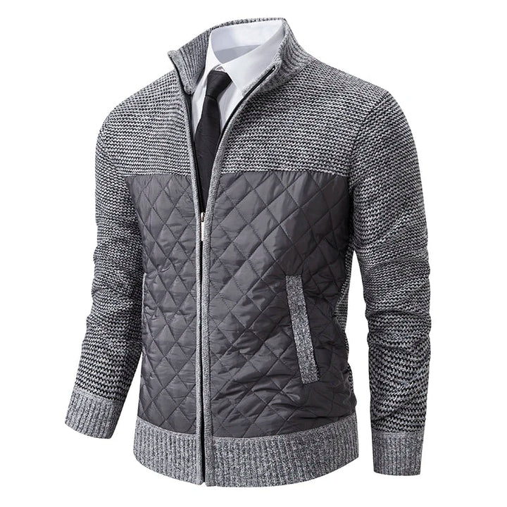 Herren Strickjacke hoher Kragen gesteppt - Ralph