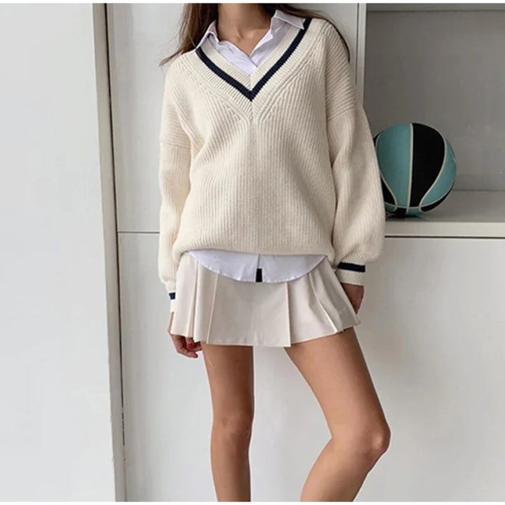 Danella - Damenpullover mit langen Ärmeln und V-Ausschnitt