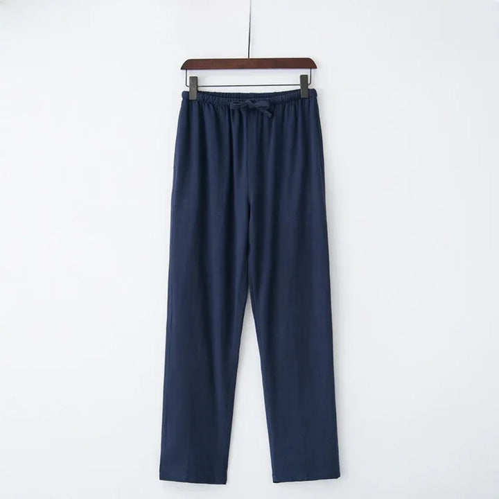 Weite Leinenhose mit elastischem Bund und Kordelzug für Damen - Nerea