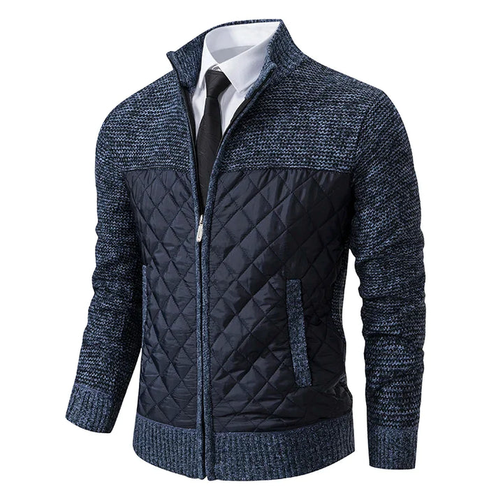 Herren Strickjacke hoher Kragen gesteppt - Ralph