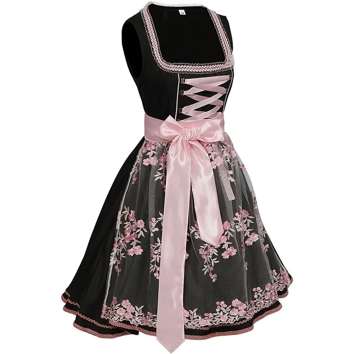 Elegantes Damen Dirndlkleid mit rosa Stickereien - Rosalia