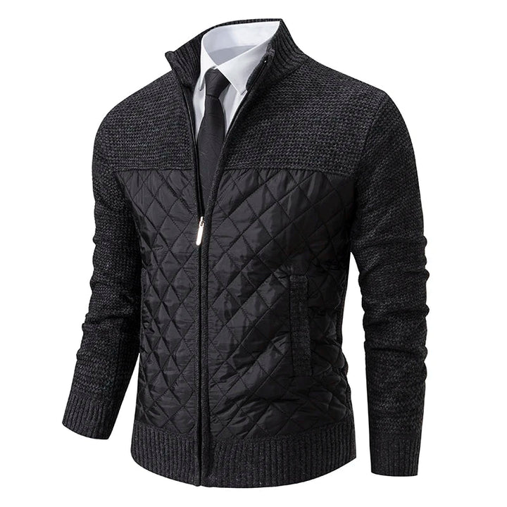Herren Strickjacke hoher Kragen gesteppt - Ralph
