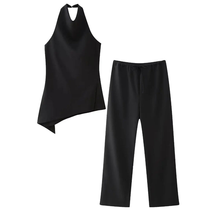 Damen-Halfter-Set mit offenem Rücken und fließender Hose - Mishlova