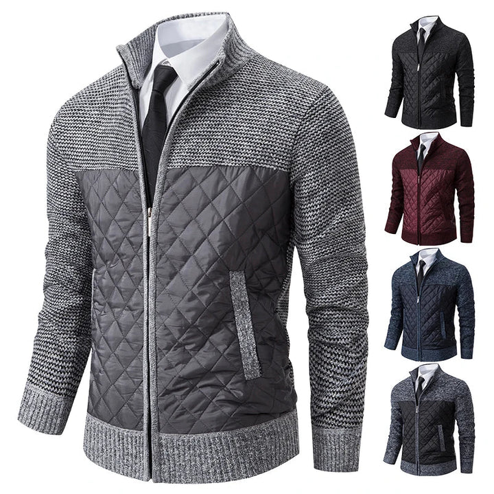 Herren Strickjacke hoher Kragen gesteppt - Ralph