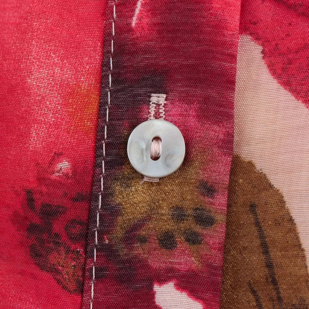 Langärmelige Damenbluse mit Blumendruck - Afrodite