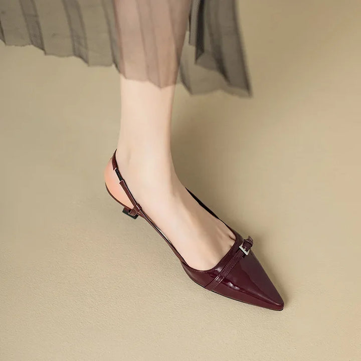 Damen Schuhe offener Zeh feiner Zehenriemen Rist niedriger Absatz elegant - Chloé