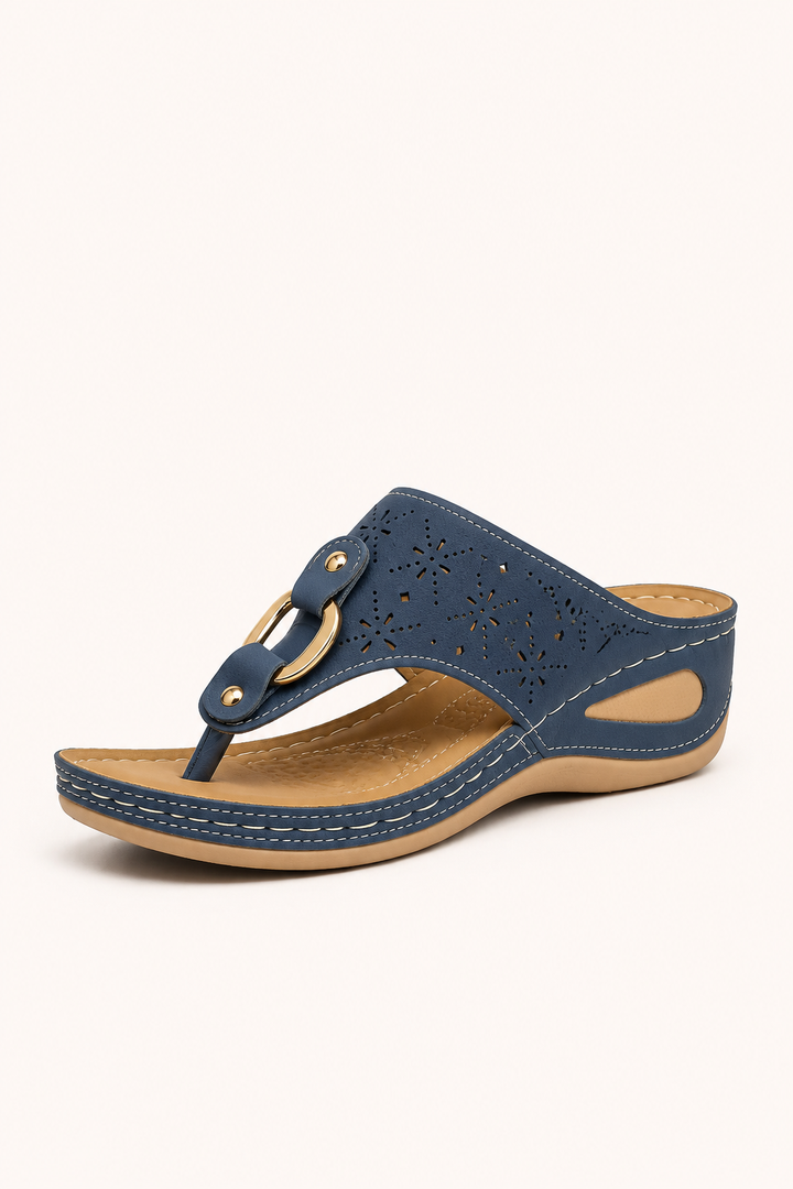Orthopädische Damensandalen mit bequemem Keilabsatz und ergonomischer Einlegesohle – Lisa