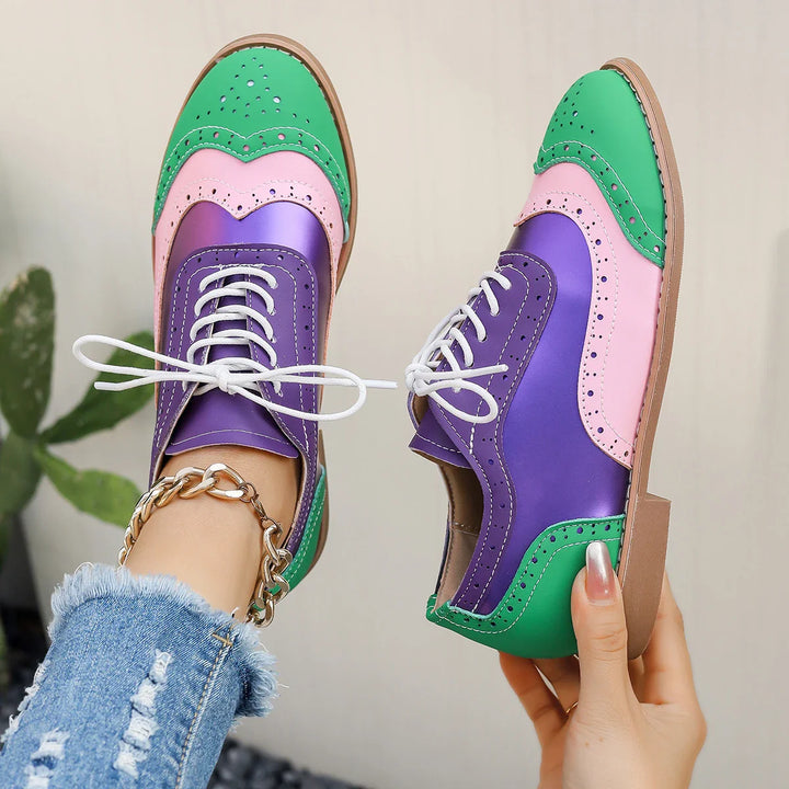 Damen Oxford Schuhe Metallic glänzend mehrfarbig - Aurora