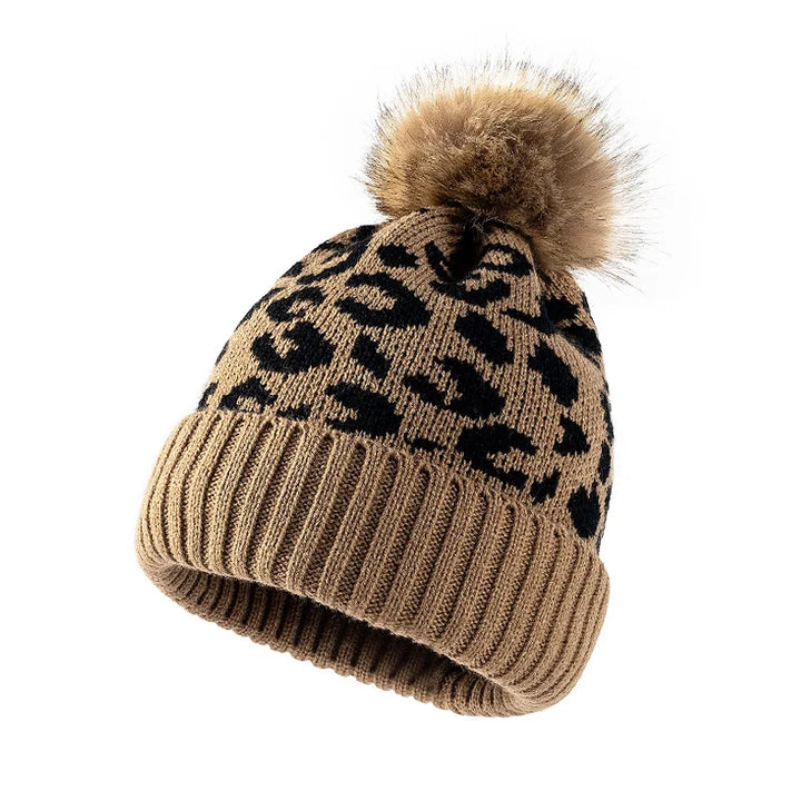 Einlagige Damenstrickmütze mit Bommel - Zireon